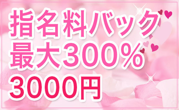 指名料バック最大300％3000円